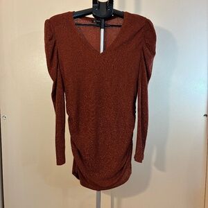 INC International Concept Shimmering Burnt Pepper Ruched top